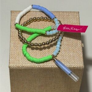 Lilly Pulitzer Beaded Hi Summer Tassel Bracelet set NWT